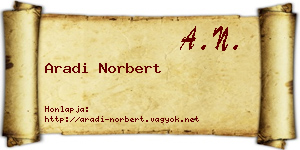 Aradi Norbert névjegykártya
